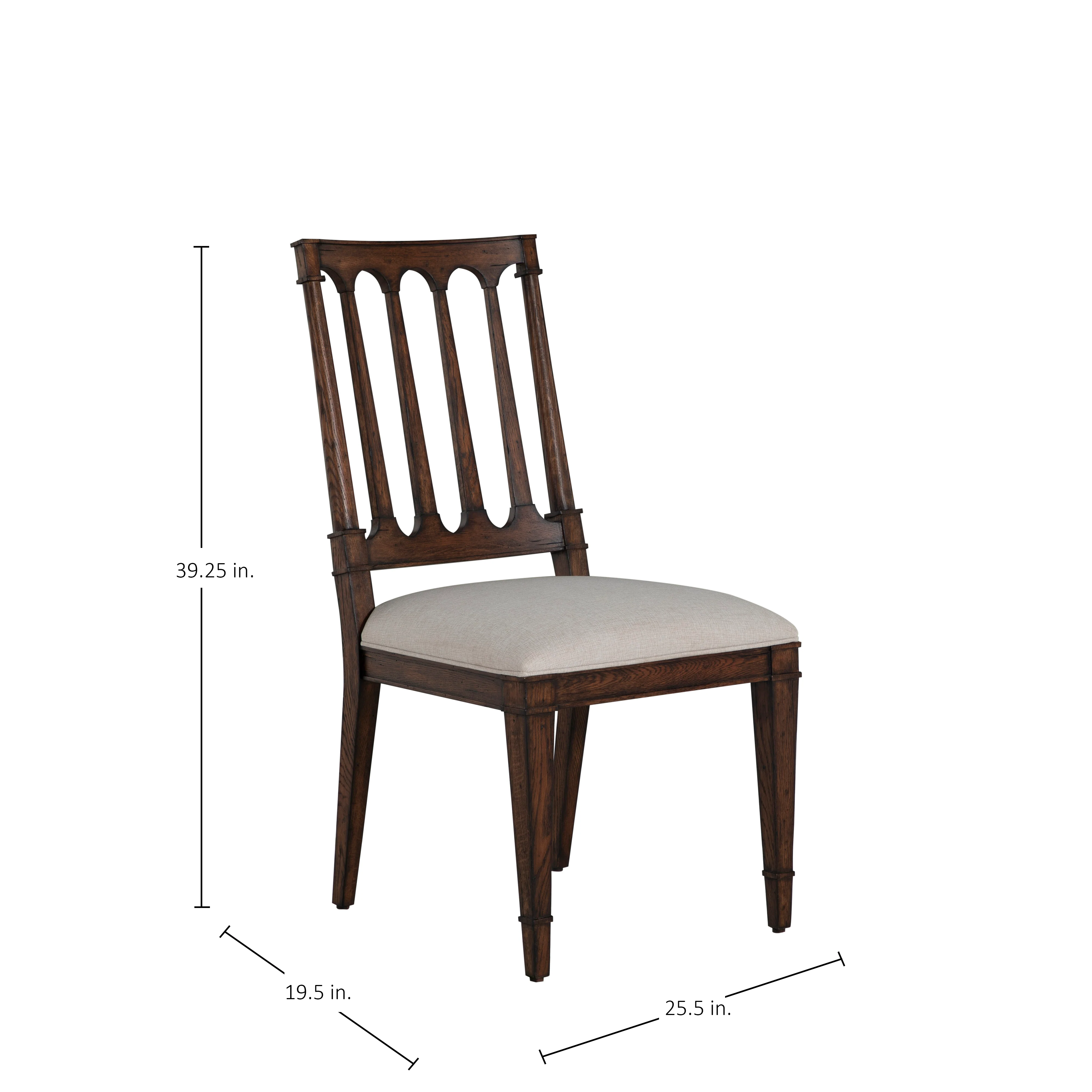 Mathis Dining Side Chair - Rustic Antique Oak - Image 2