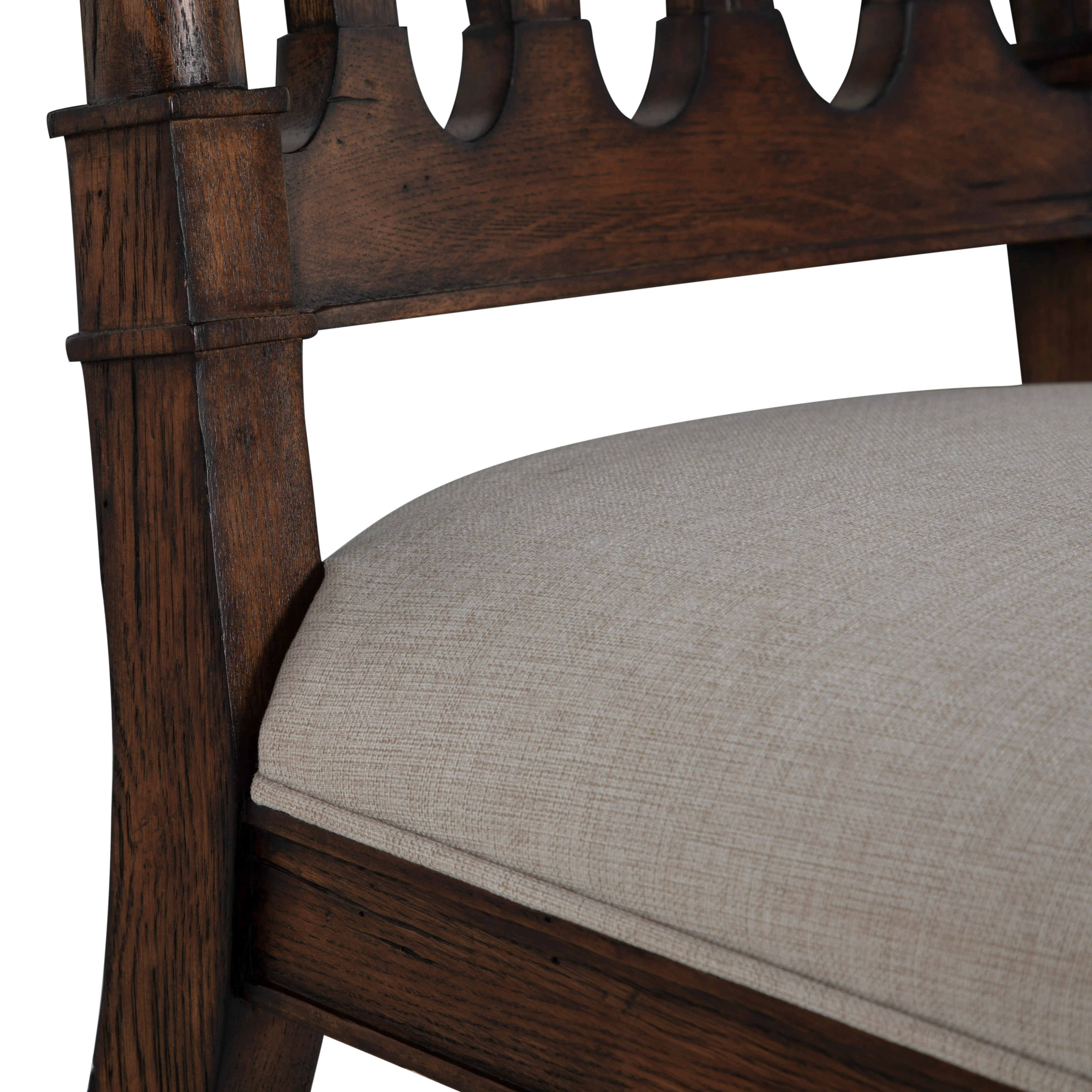 Mathis Dining Side Chair - Rustic Antique Oak - Image 7