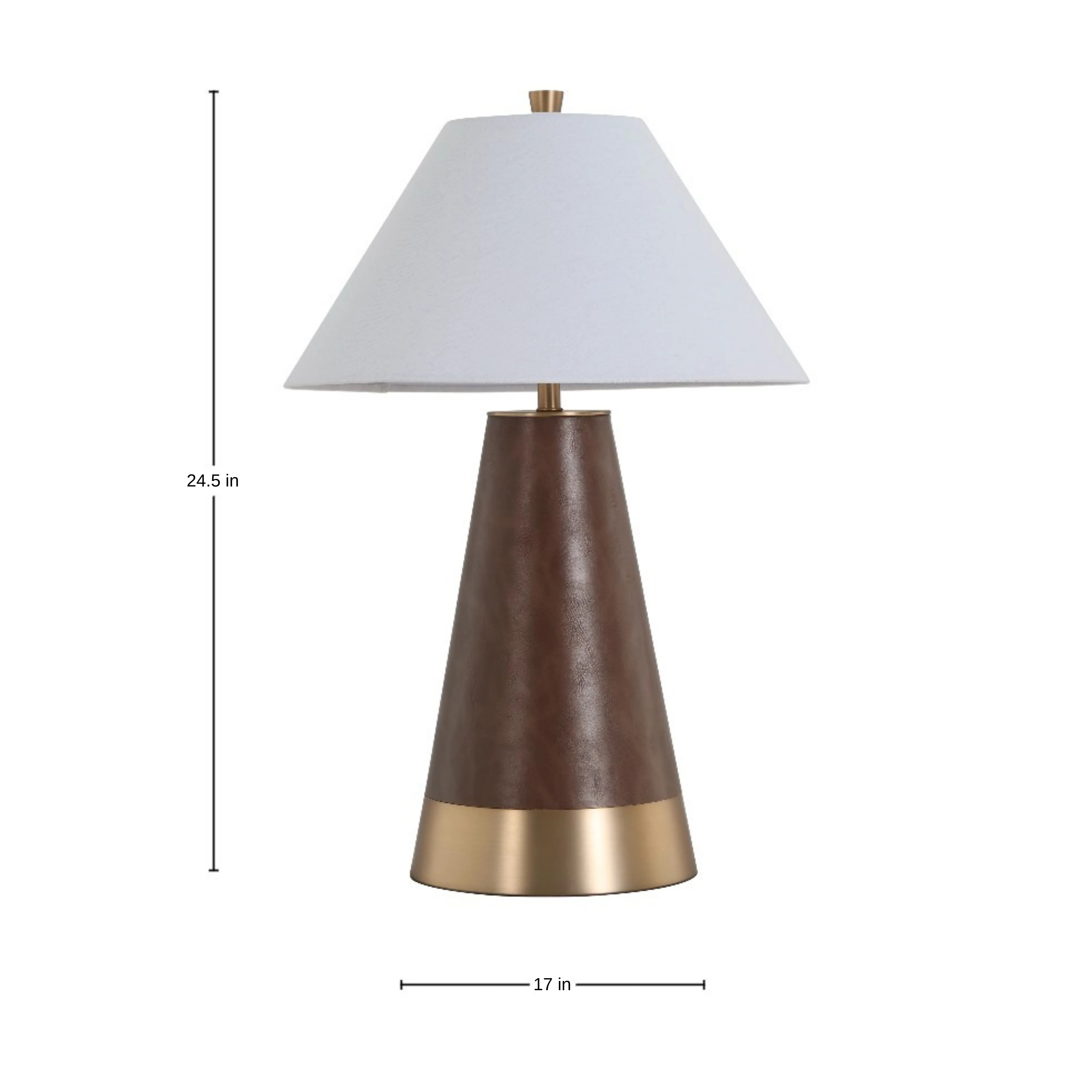 Milo Table Lamp Large - Brown Leather - Image 2