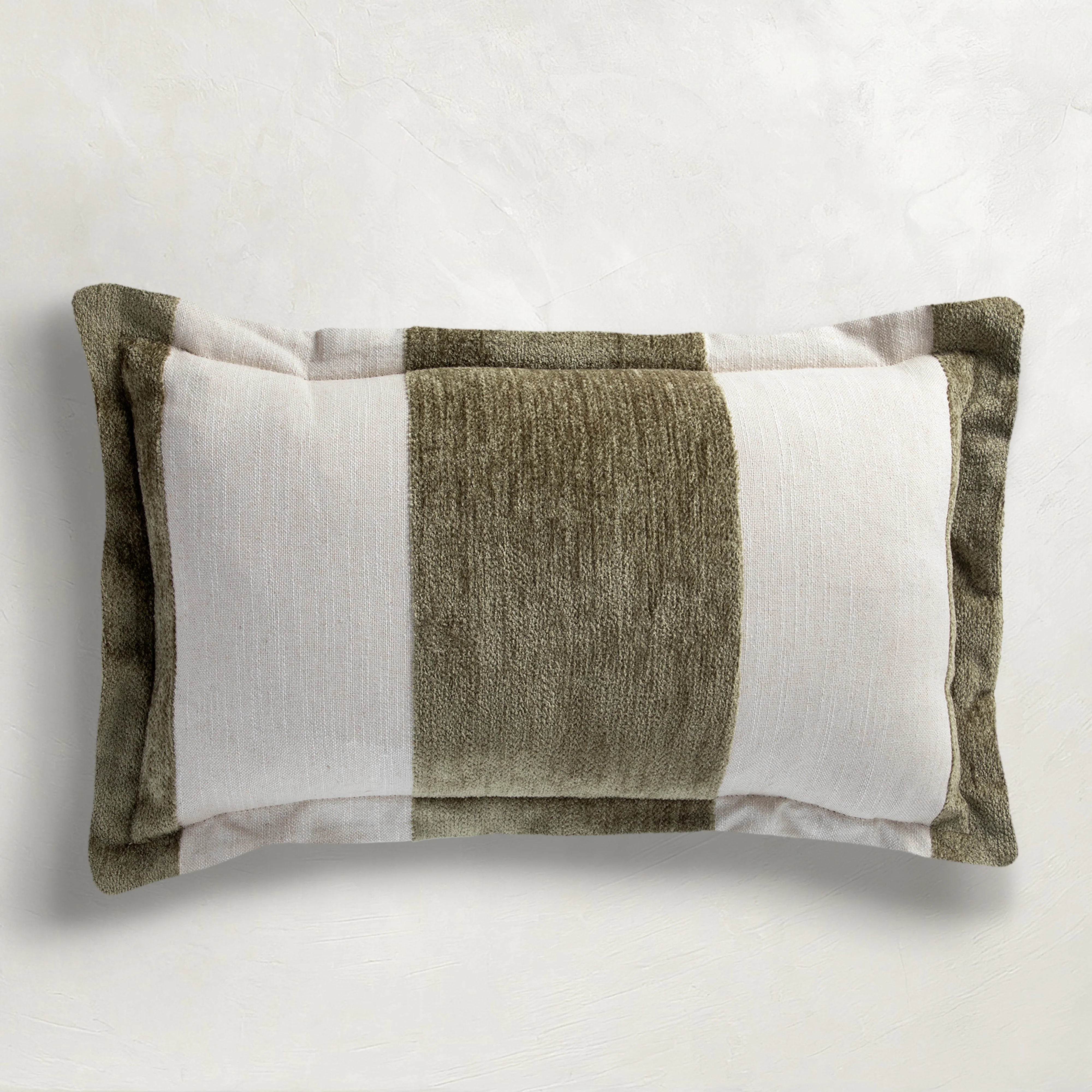 Wide Stripe Chenille Indoor Lumbar Pillow - Image 2